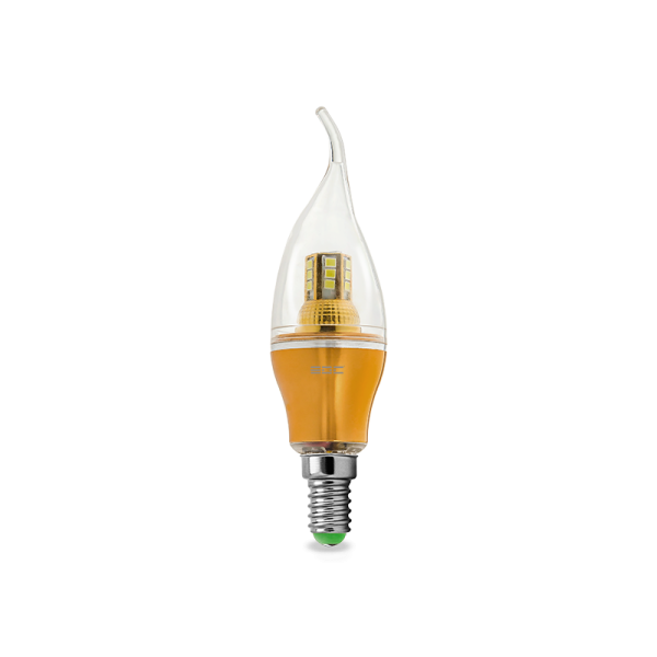 لامپ ال ای دی شمعی اشکی پایه طلایی 5 وات EDC E14