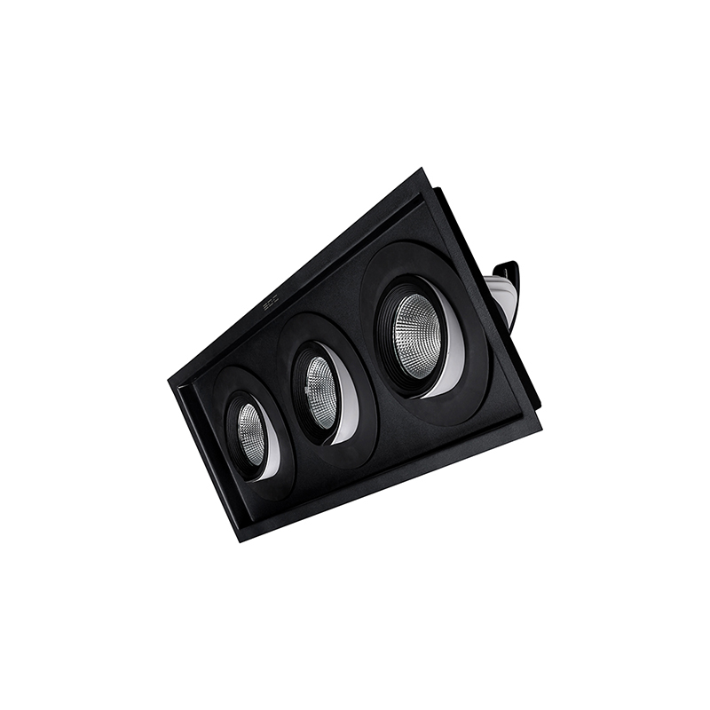 چراغ سقفی توکار گریل 105 وات سه شعله بدنه مشکی EDC COB